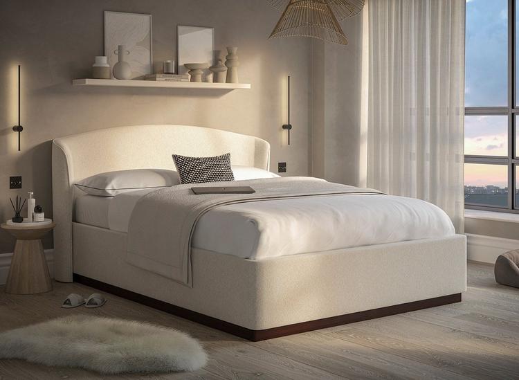 Ottoman bed online curved headboard